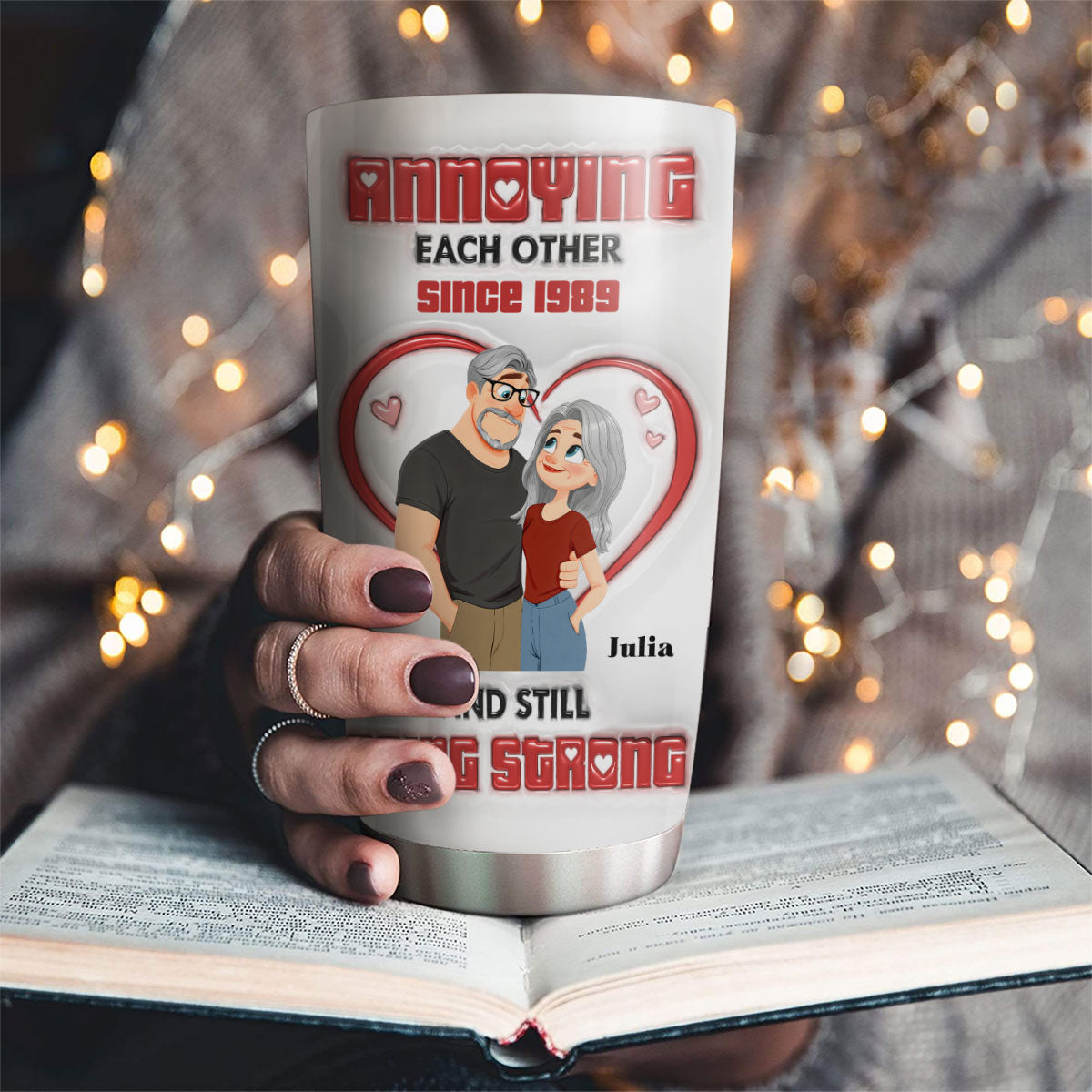 Custom Christmas Anniversary Gifts For Husband • Forever With You - Personalized 3D Inflated Effect Tumbler