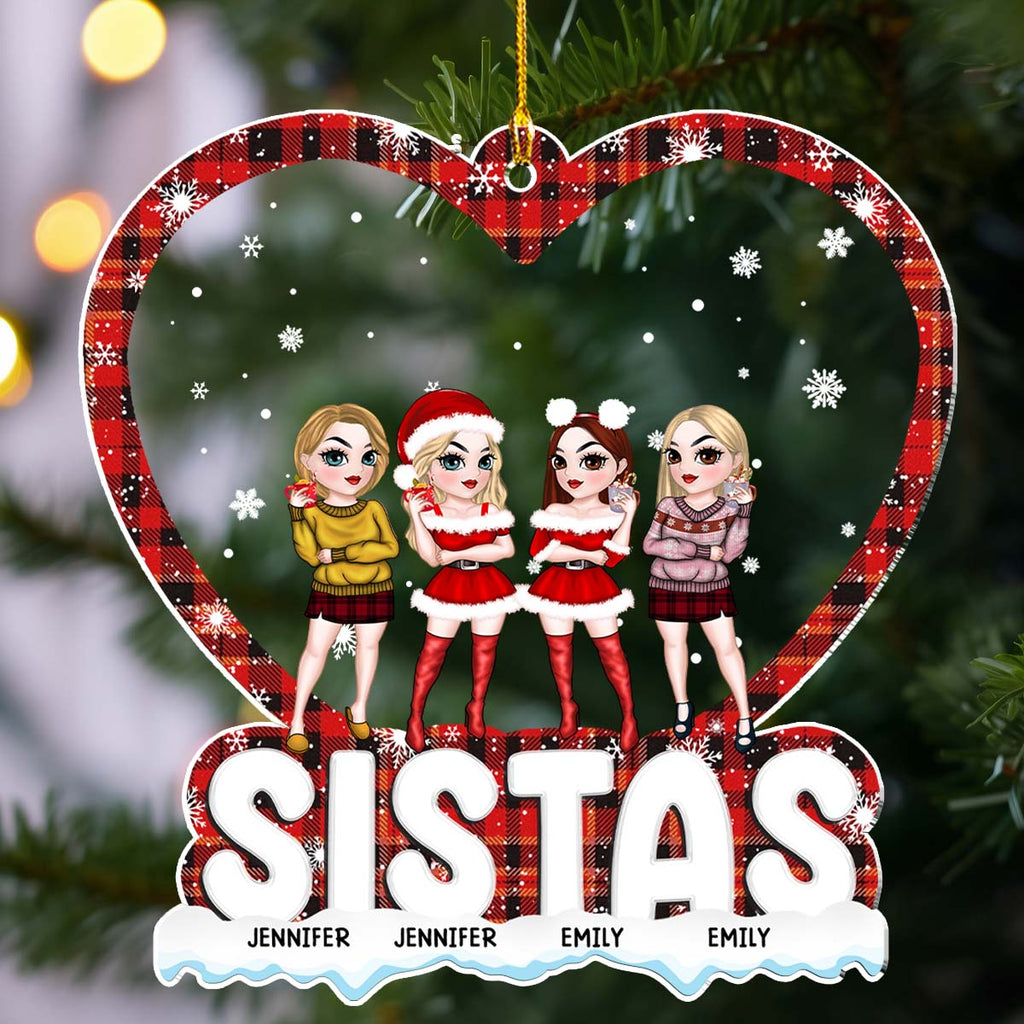 Custom Friendship Christmas Ornament, Best Friend Gift •  Merry Christmas My Bestie - Personalized Acrylic Ornament