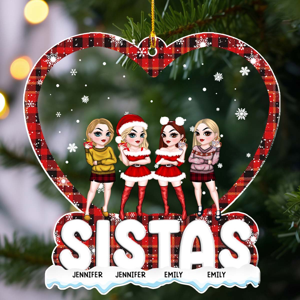 Custom Friendship Christmas Ornament, Best Friend Gift •  Merry Christmas My Bestie - Personalized Acrylic Ornament
