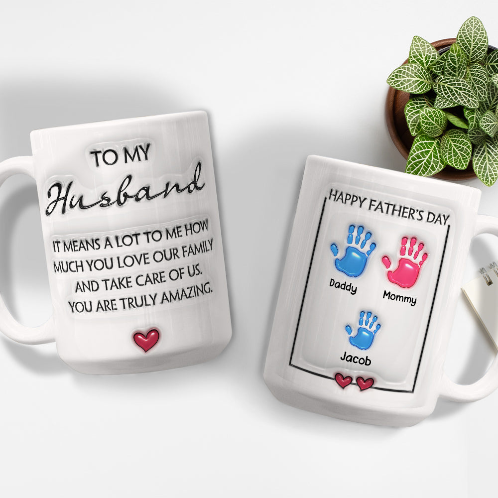 Custom Anniversary Keepsake Gifts For Couple • Thanks For Take Care Of Us - Personalized 3D Inflated Effect Mug