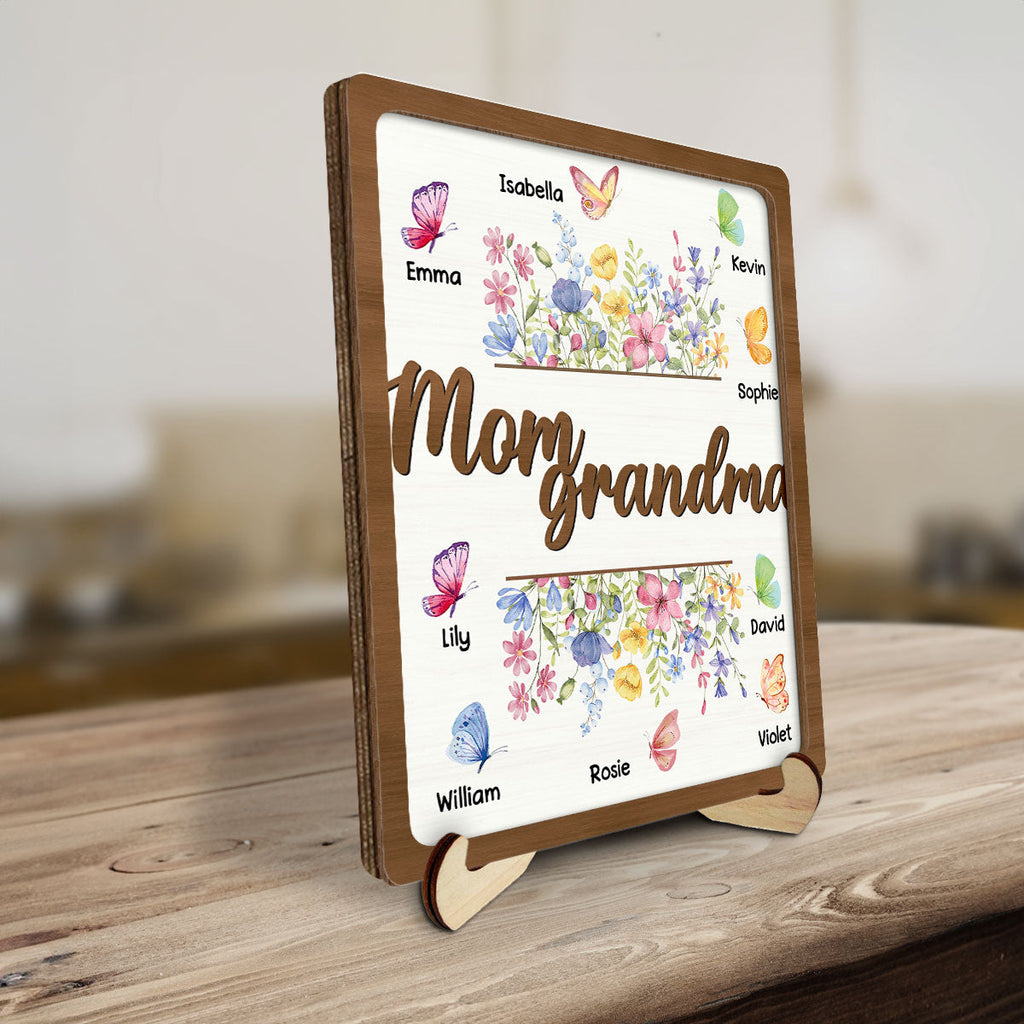 Custom Decor for Mom, Special Gift for Mother • Mom Grandma - Personalized Wooden Plaque