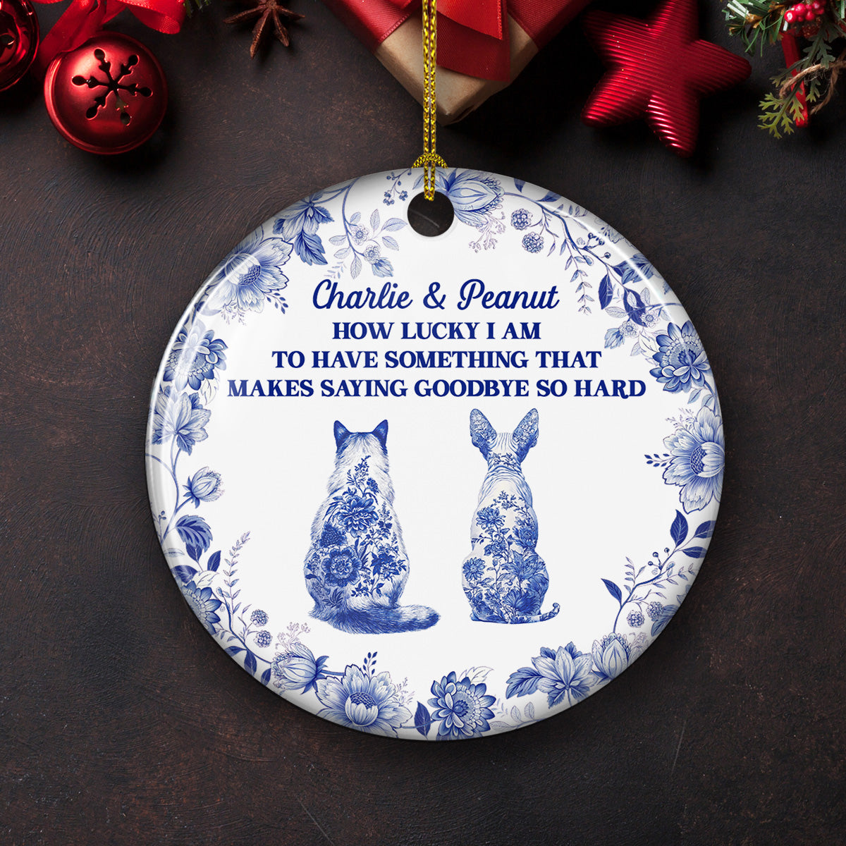 Custom Keepsake Christmas Ornament •  Hard To Say - Personalized Ceramic Ornament