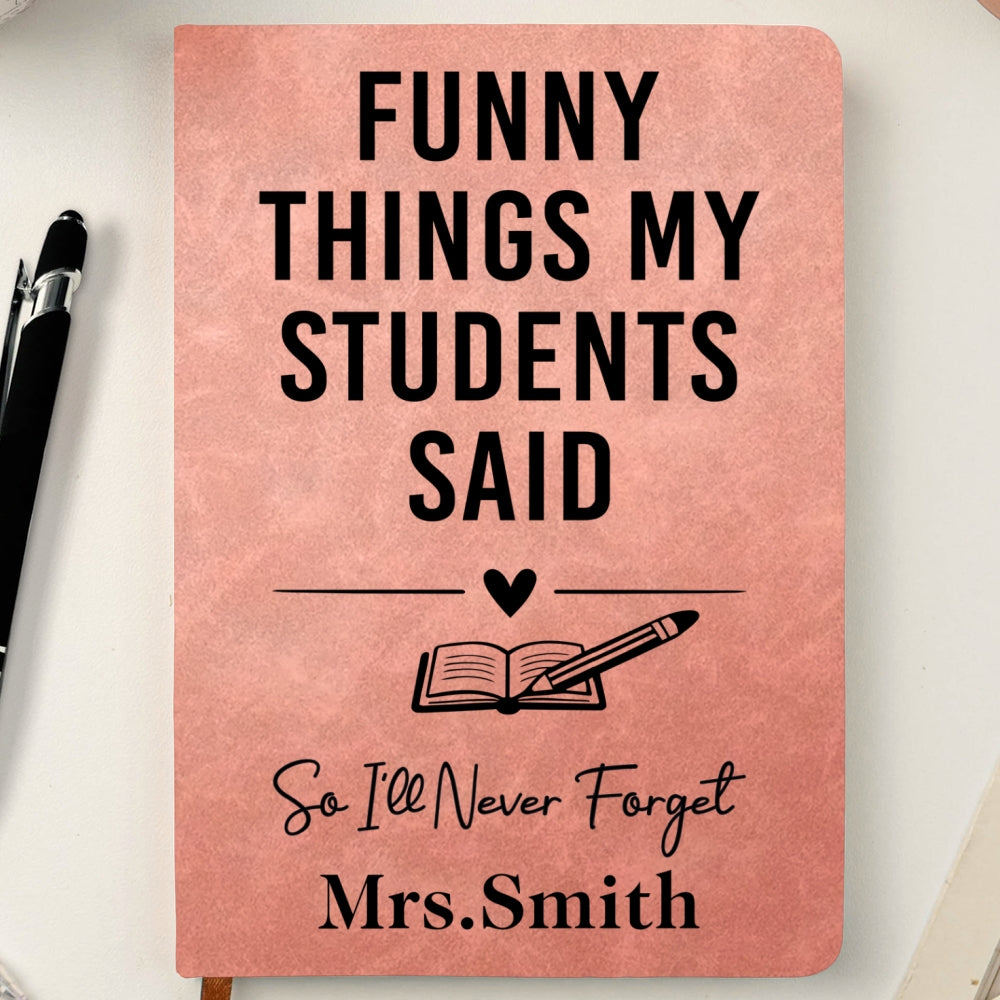 Custom Thank You Gift For Teacher Appreciation - Personalized Leather Journal