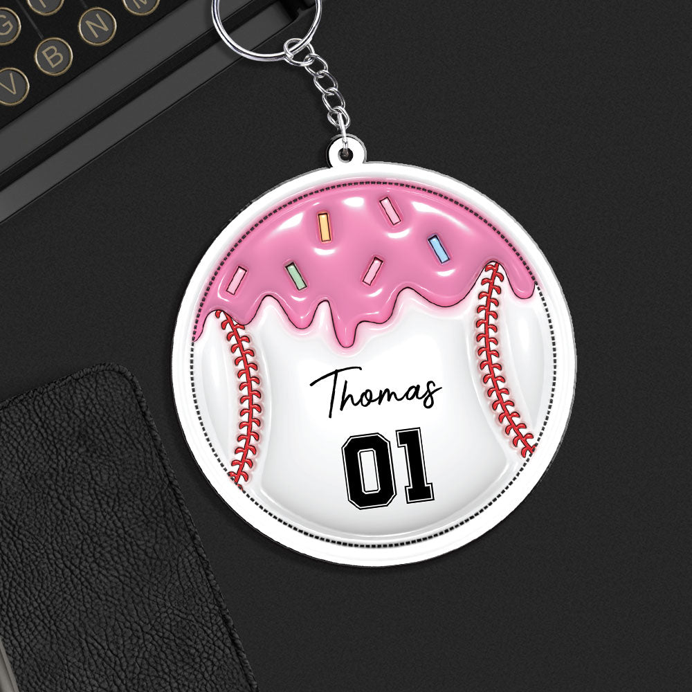 Baseball Unites The Team - Personalized 3D Inflated Effect Acrylic Keychain