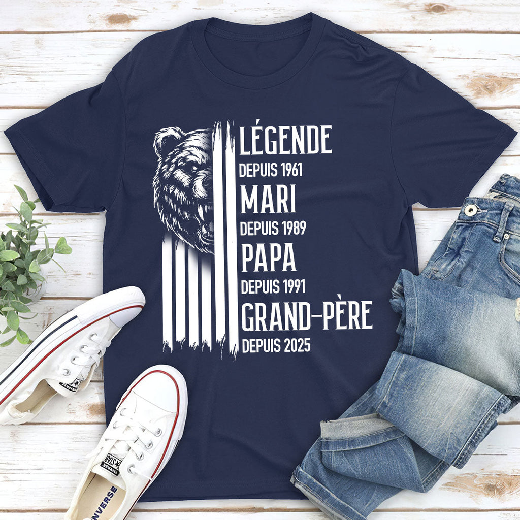 Custom Christmas & Birthday Gift for Dad, Grandpa • Un Vrai Roi - T-shirt personnalisé