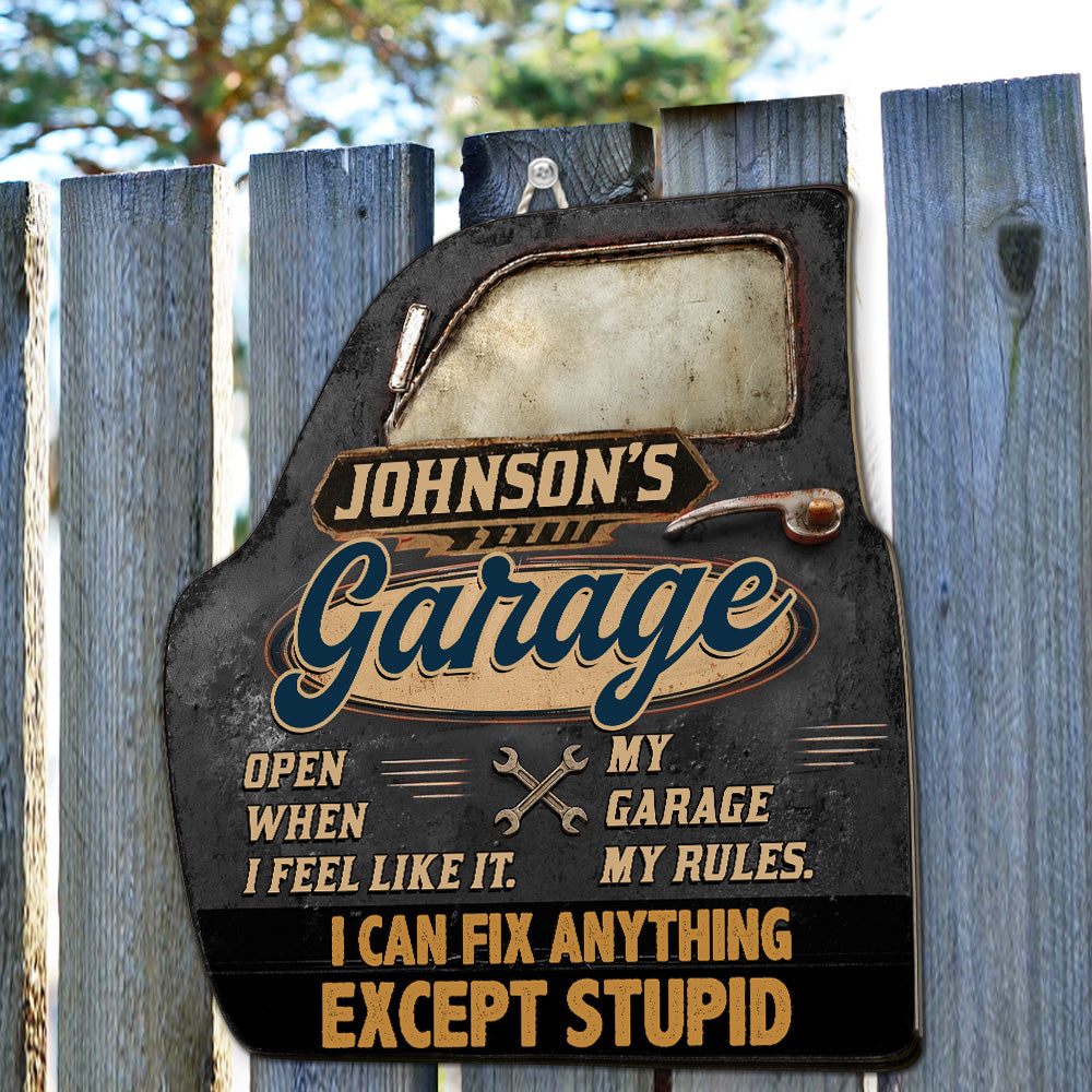 Custom Husband Anniversary Wall Decor Keepsake Gift • My Garage - Personalized Wood Sign