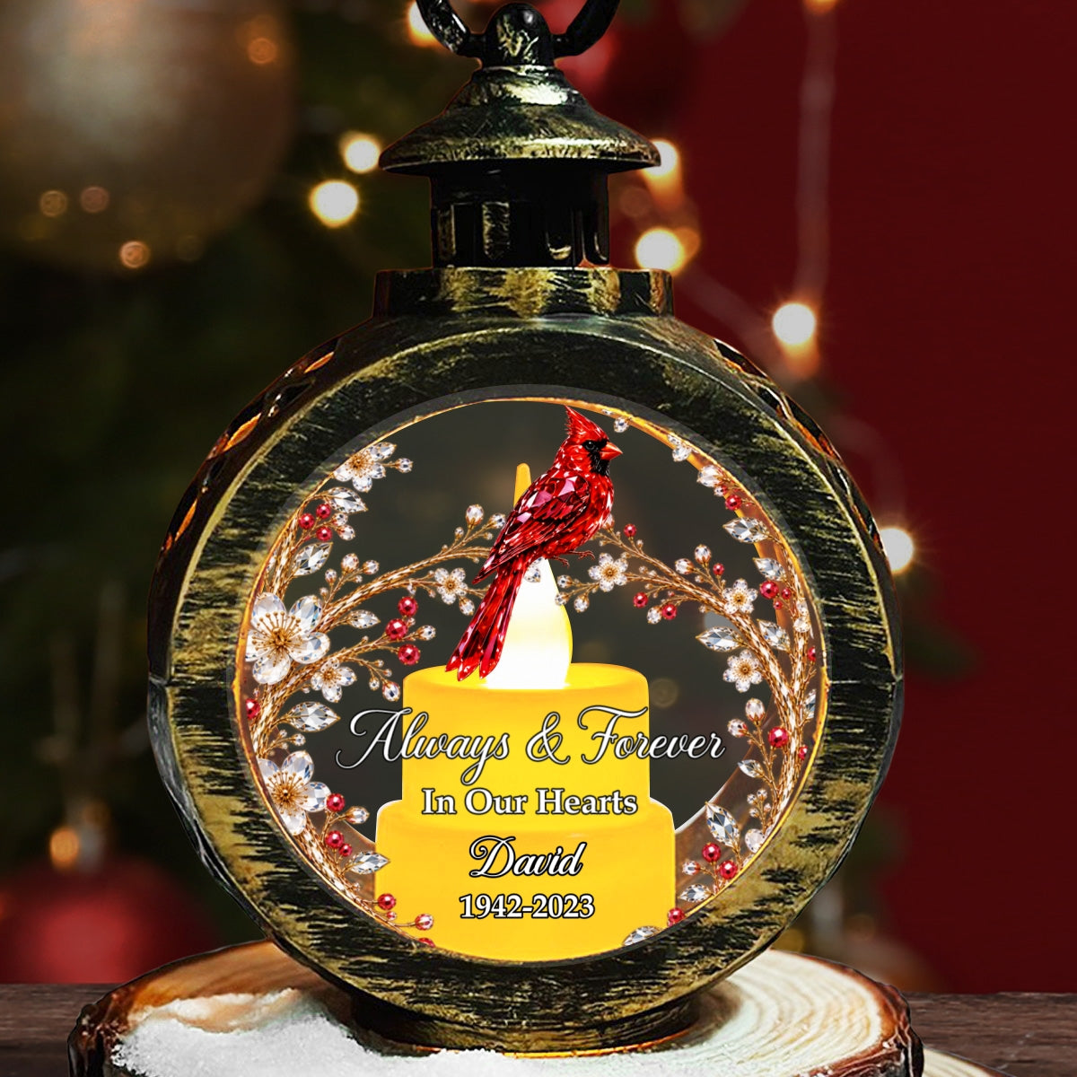 Custom Christmas Gifts for Loved Ones, Family Keepsake • Held In Memory - Personalized Christmas Lantern