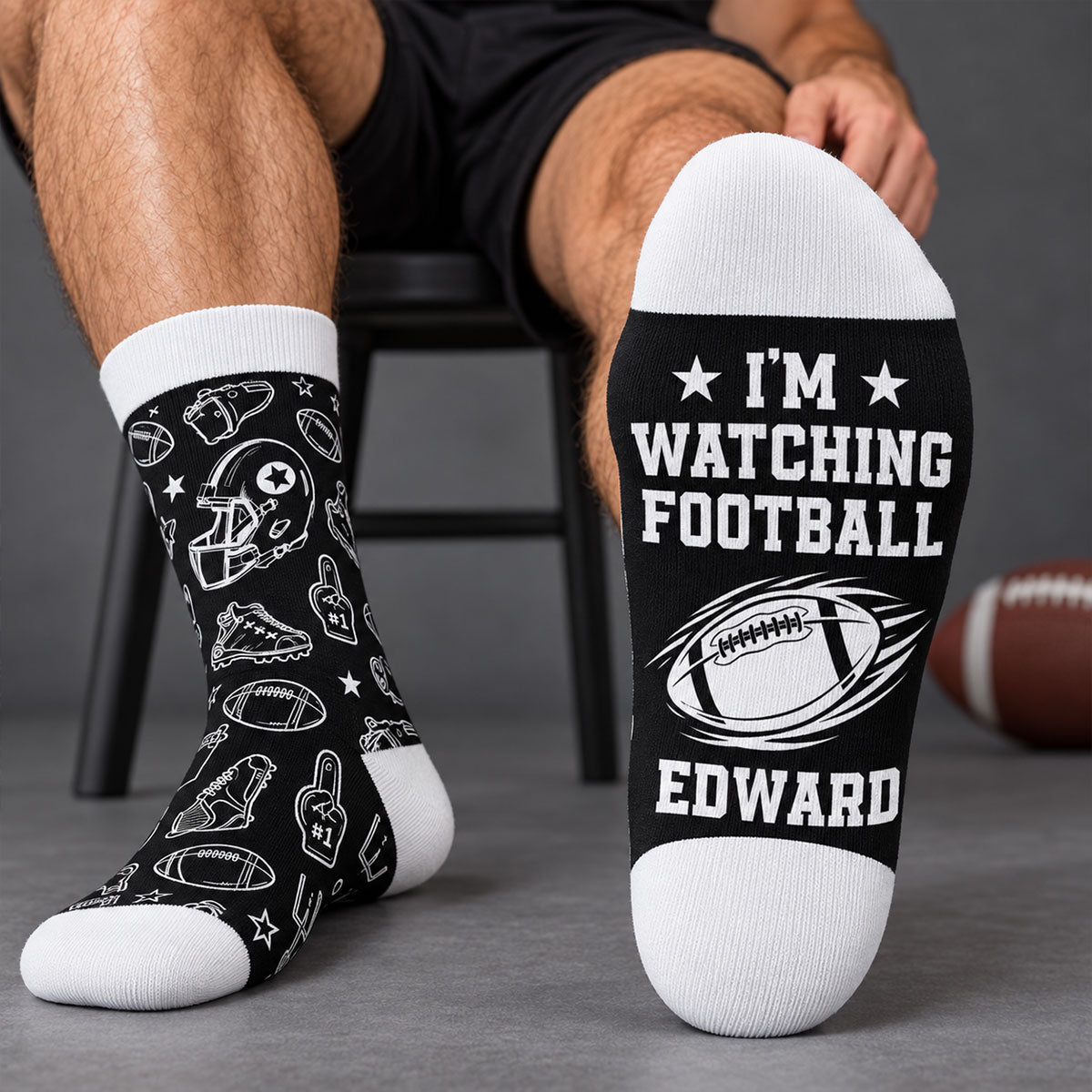 Custom Unique Footwear, Christmas Birthday Gift For Him & Her • Game Day Mode - Personalized Crew Socks