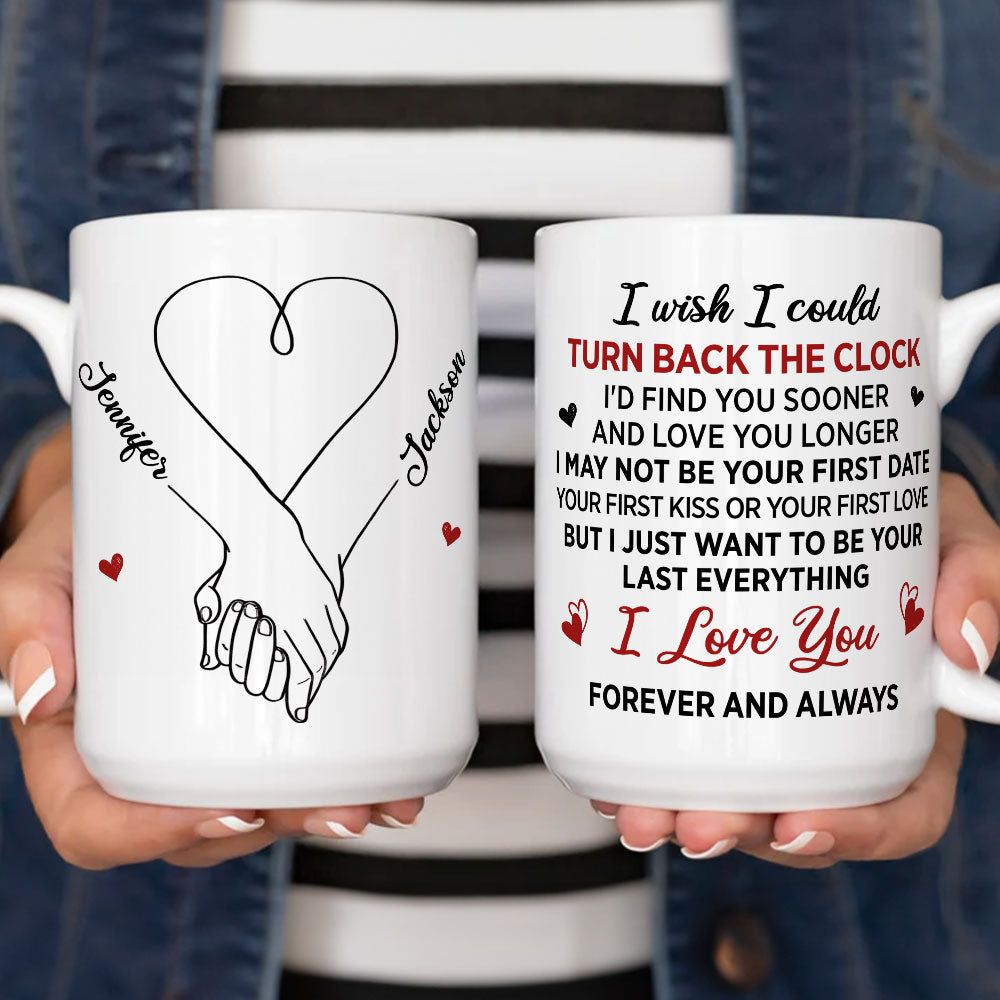 Custom Anniversary Keepsake Gifts For Couple • Turn Back The Clock - Personalized Coffee Mug
