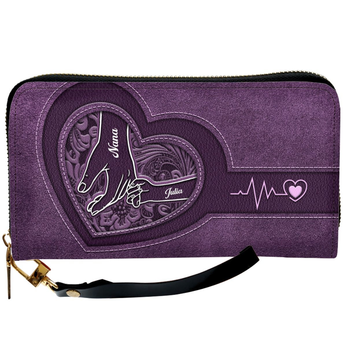Hold My Hand - Personalized Leather Wallet