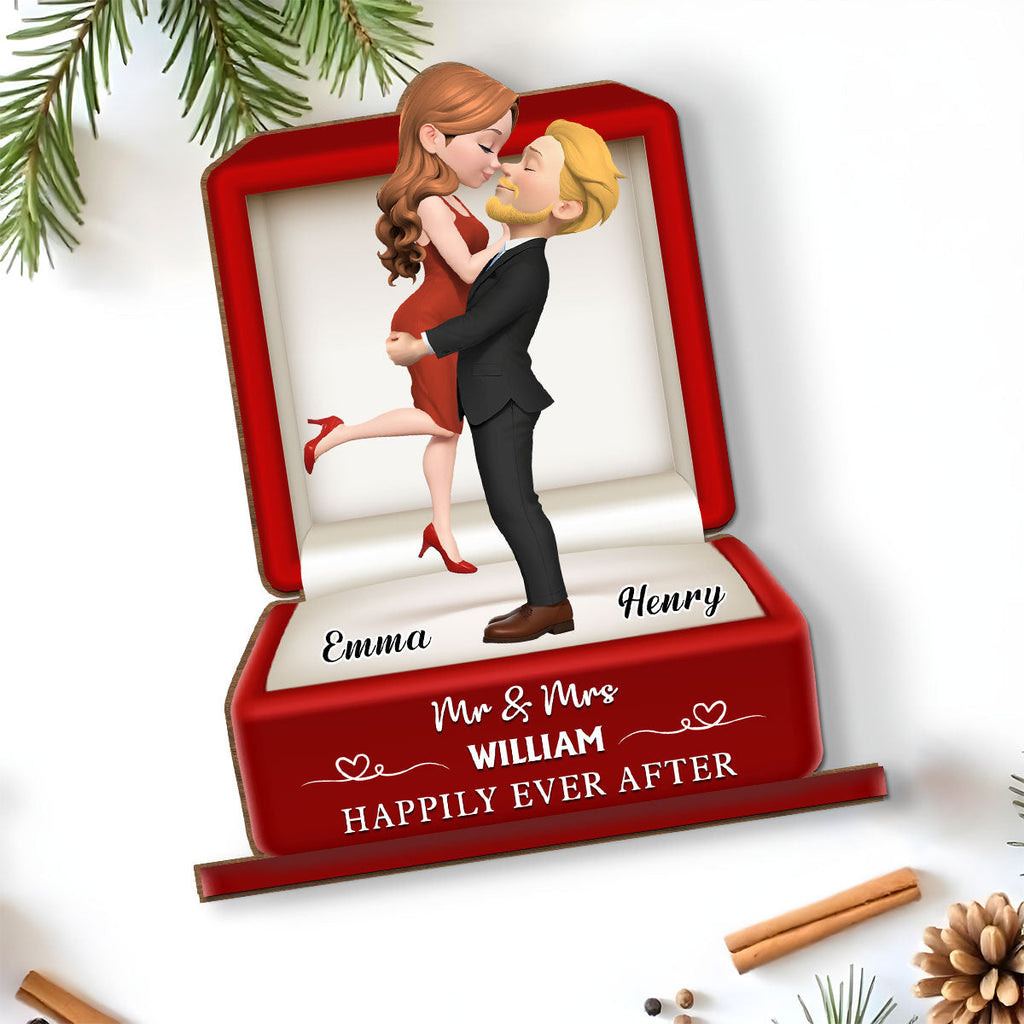 Custom Couple's Decor, Anniversary & Wedding Gift • The Year We Married - Personalized 2-Layer Wood Plaque With Flat Base