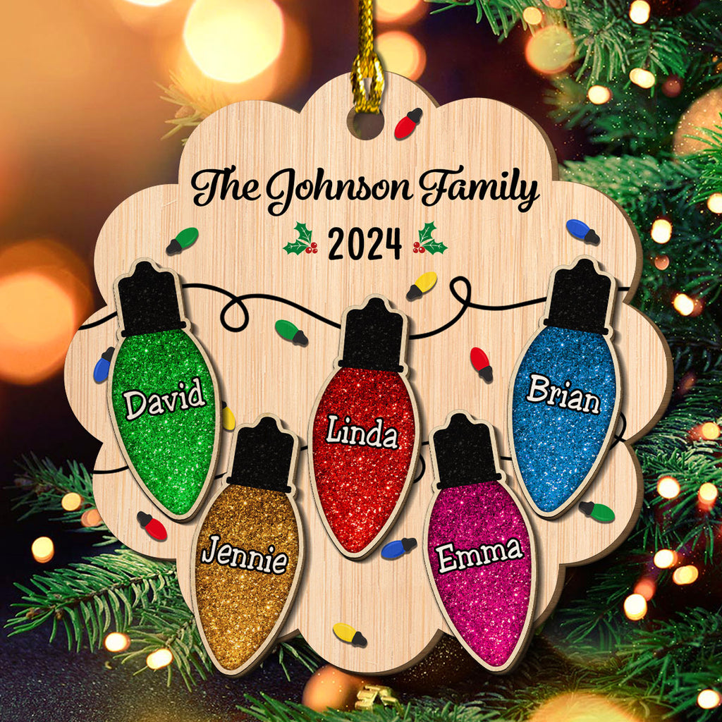 Custom Family Ornament, Christmas Gift for Family Members •  Merry Christmas My Family - Personalized 2-Layered Wood Ornament