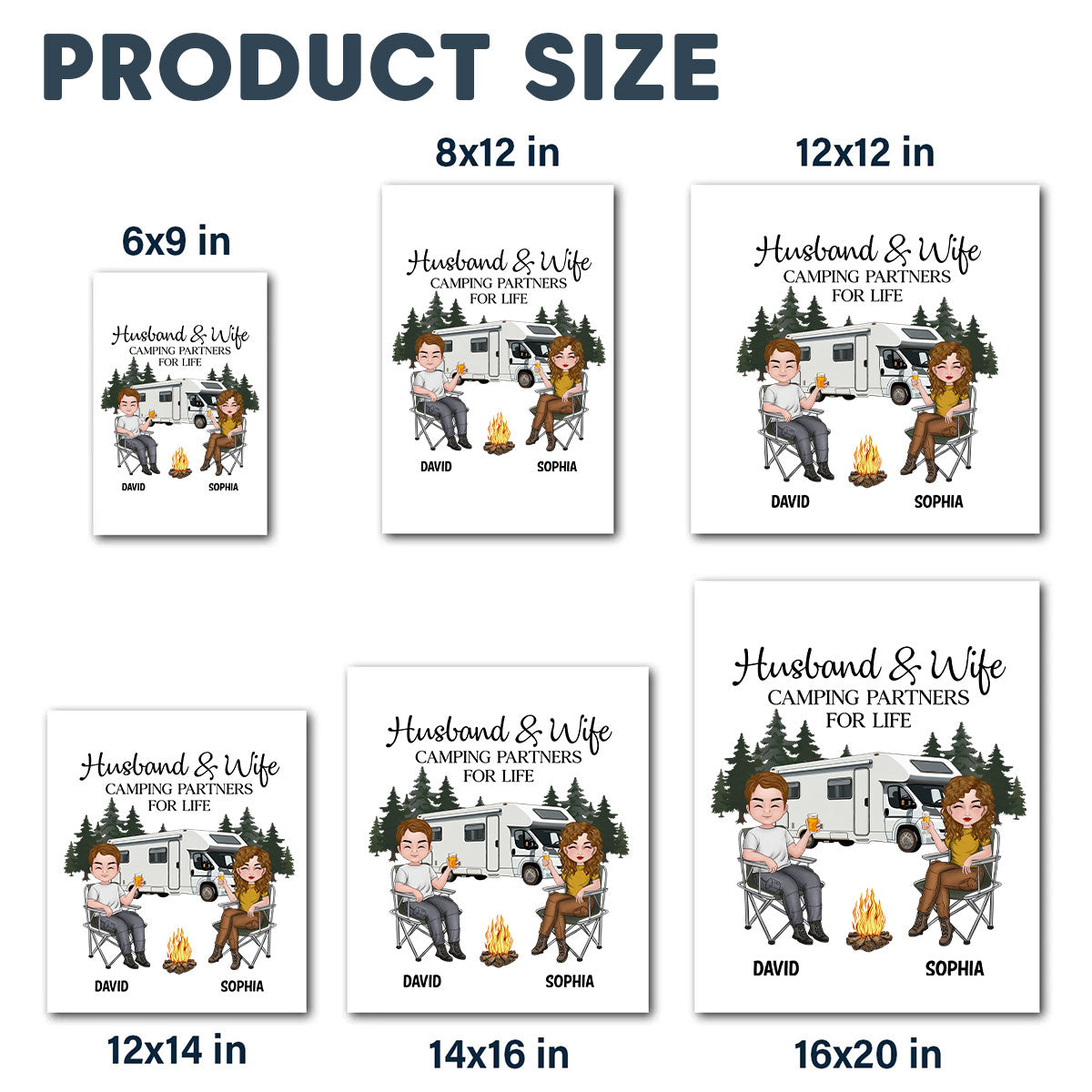 Husband And Wife Camping Partners For Life - Personalized Decal
