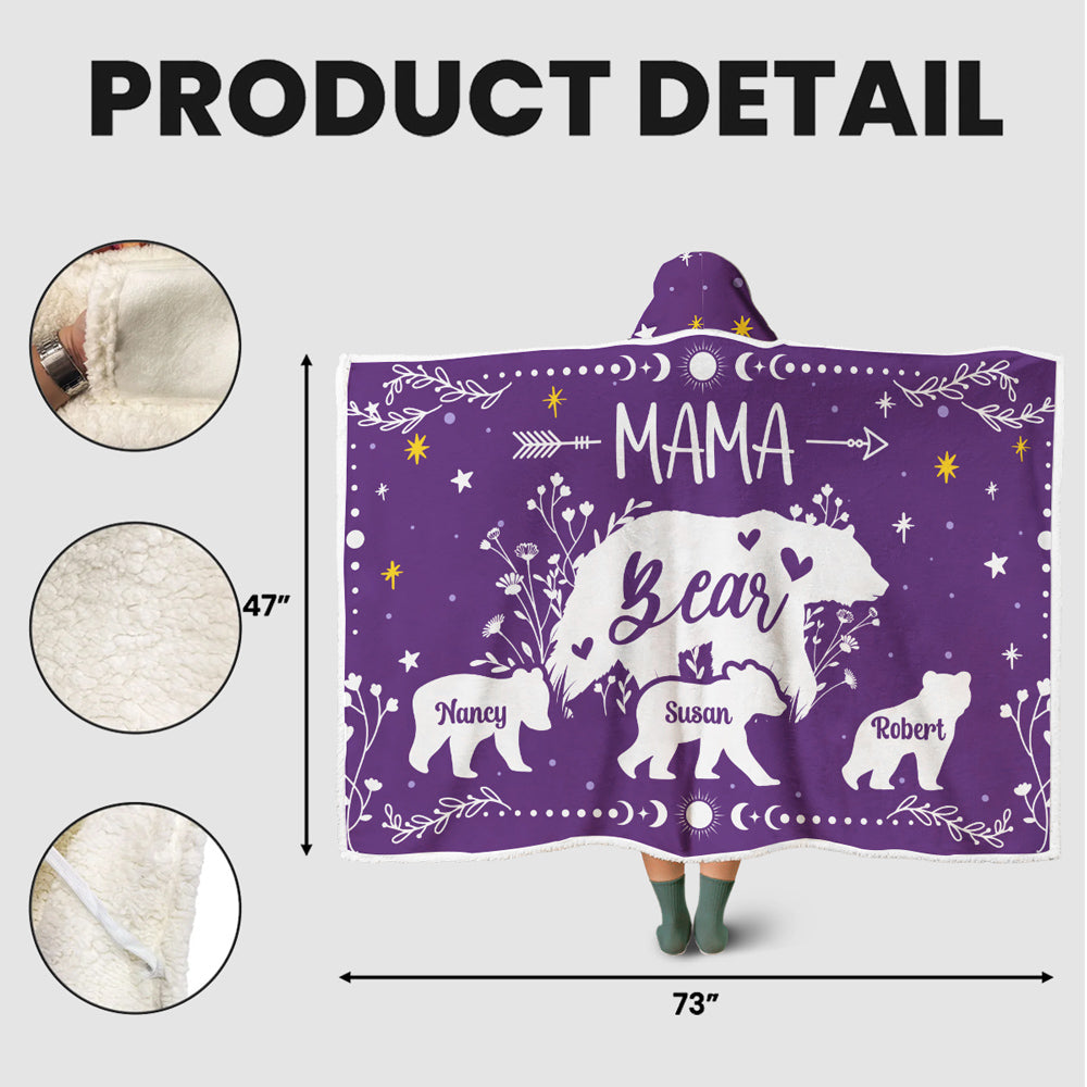 Bear Family - Personalized Hooded Blanket