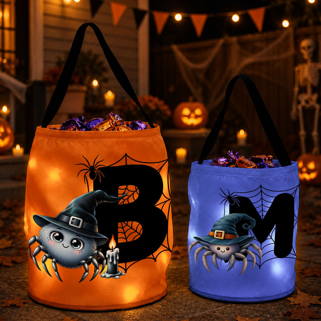 My Spiderman In Halloween - Personalized Light Up Basket