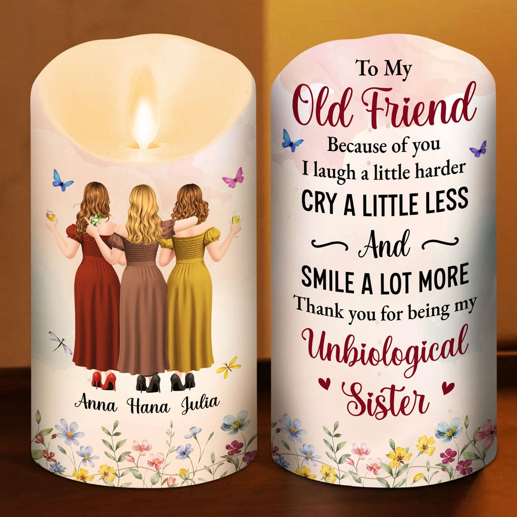 Old Friend Unbiological Sister - Personalized LED Candle