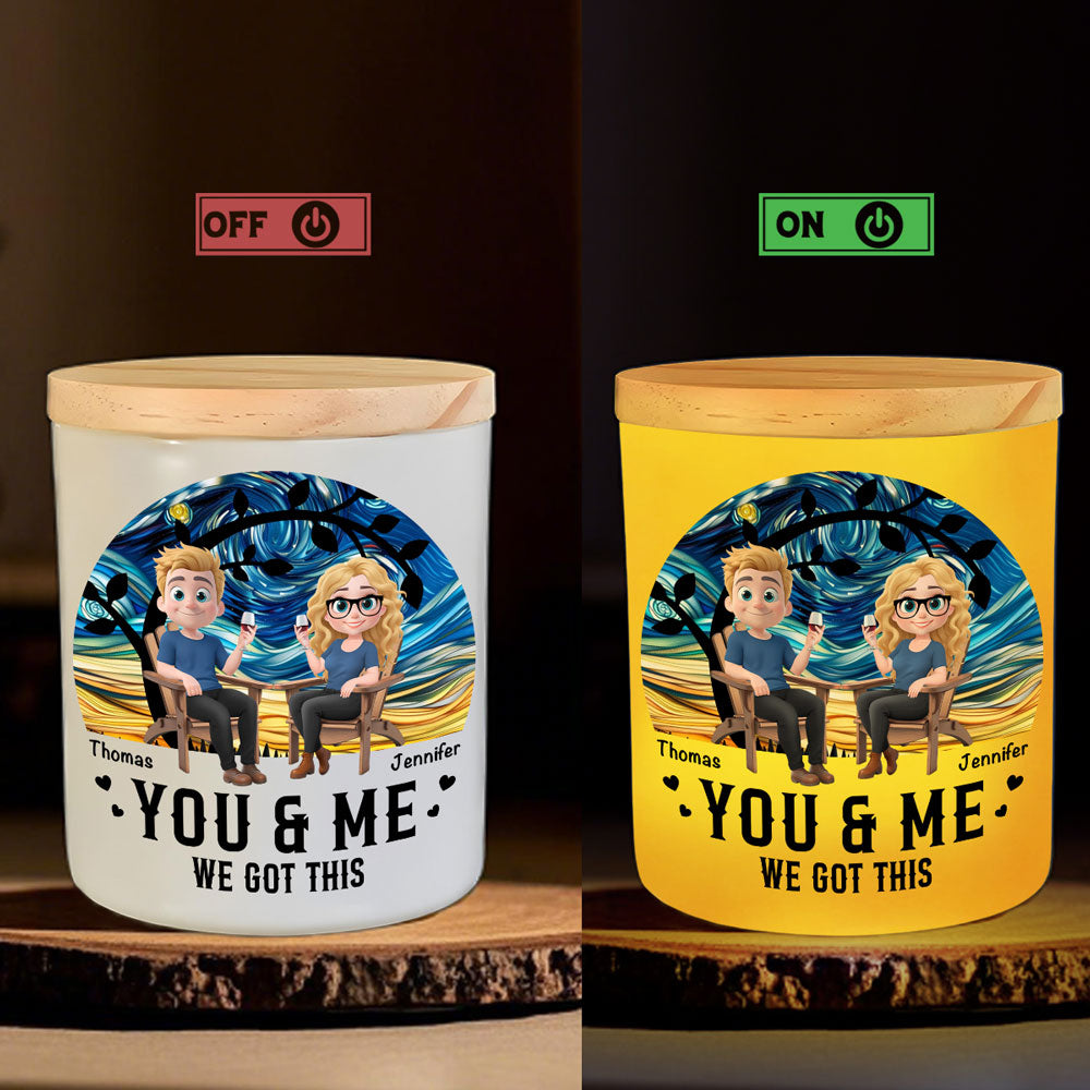 We Got This - Personalized Glass Jar With LED Candle