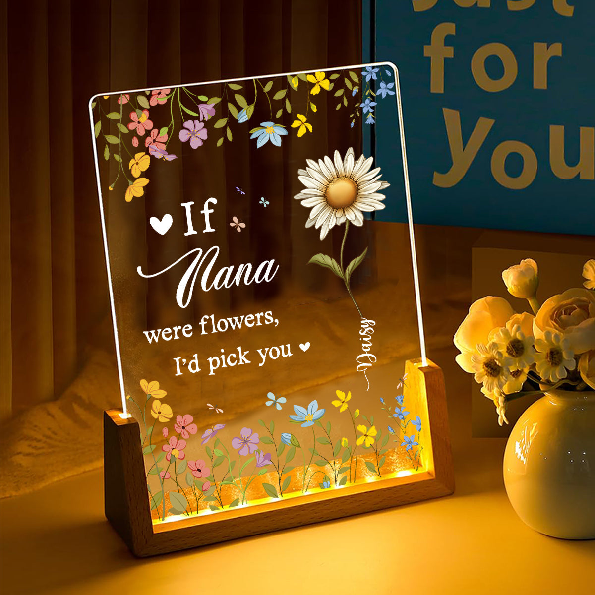 Custom Gifts for Grandma Mom Wife, Mother's Day Birthday • I Would Pick You - Personalized Night Light