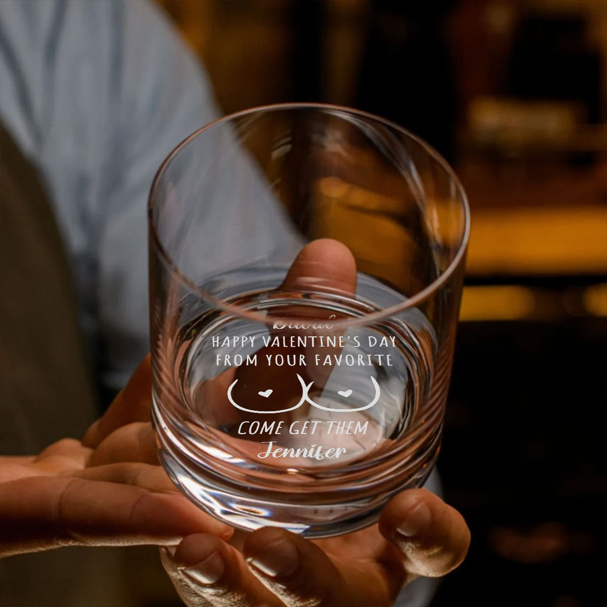 Custom Christmas Anniversary Birthday Drinkware Gifts for Couple • Come And Get Them - Personalized Engraved Whiskey Glass