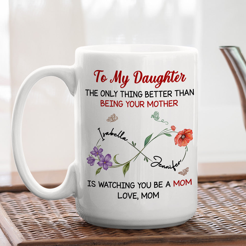 Custom Mother's Day Gift for Daughter • Watching You Be A Mom My Daughter - Personalized Coffee Mug