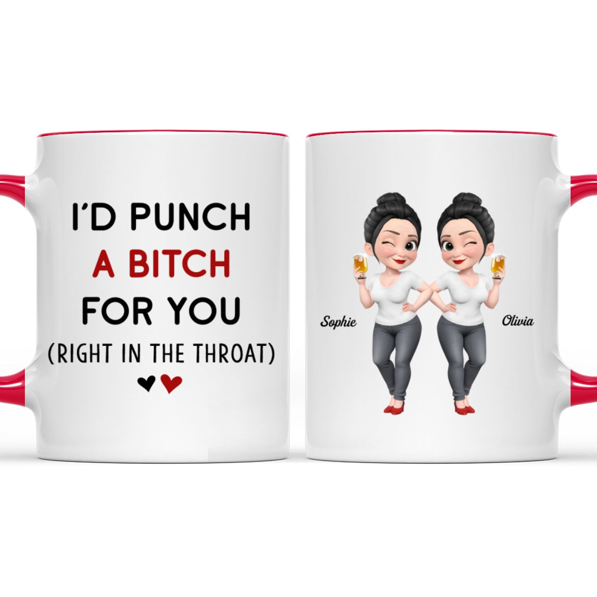 Custom Best Friend, Christmas & Birthday Friendship Keepsake Gift • Would Punch For You - Personalized Accent Mug