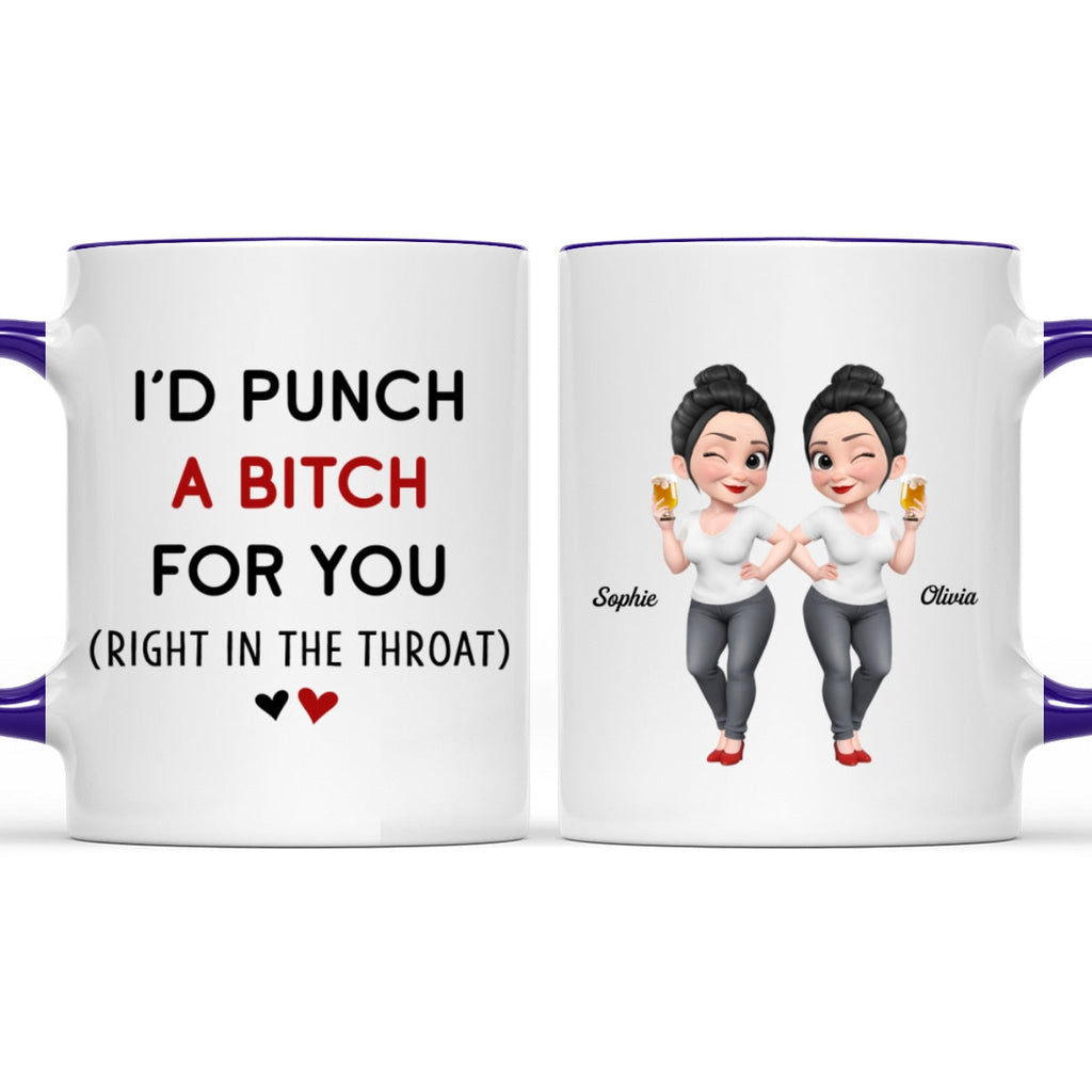 Custom Best Friend, Christmas & Birthday Friendship Keepsake Gift • Would Punch For You - Personalized Accent Mug