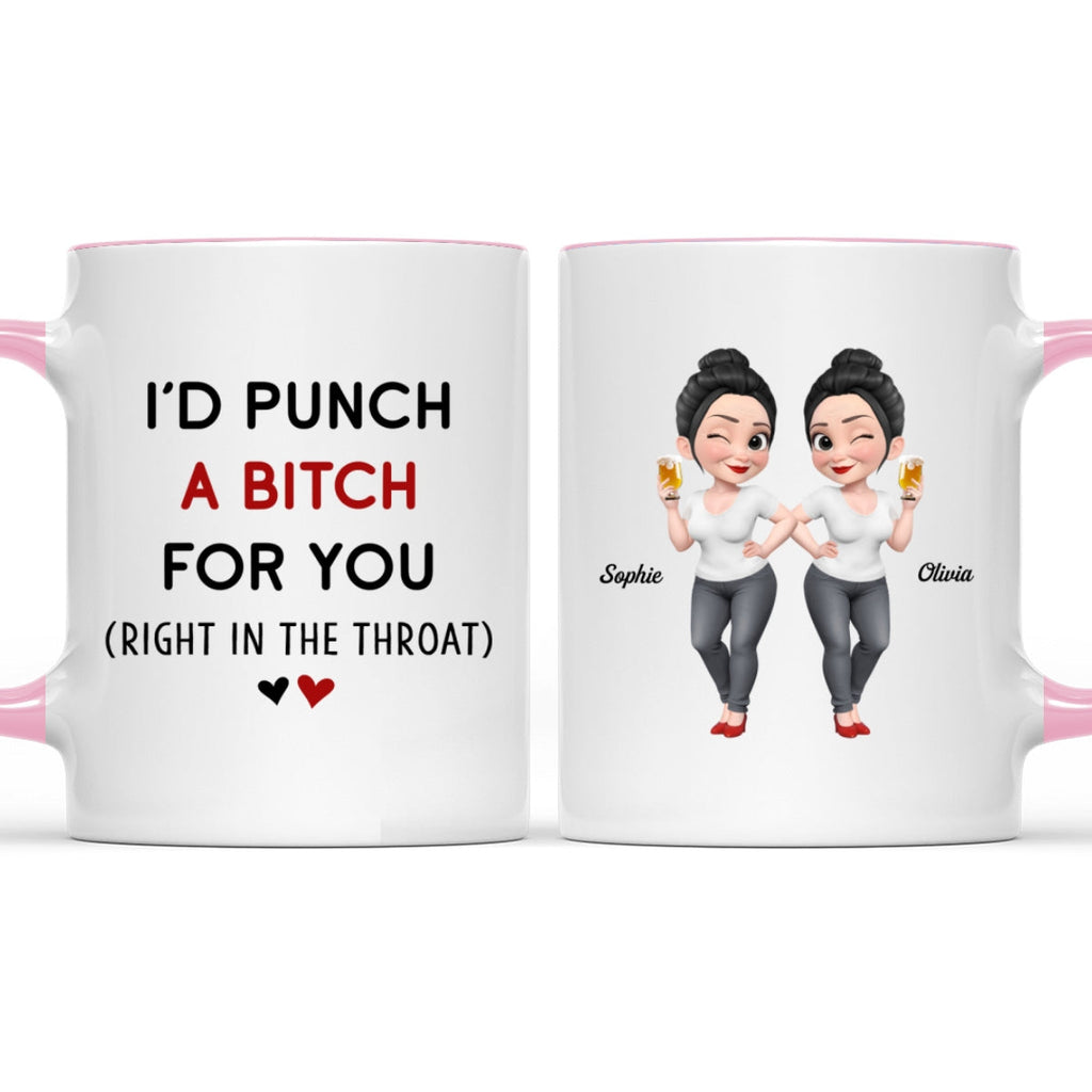 Custom Best Friend, Christmas & Birthday Friendship Keepsake Gift • Would Punch For You - Personalized Accent Mug