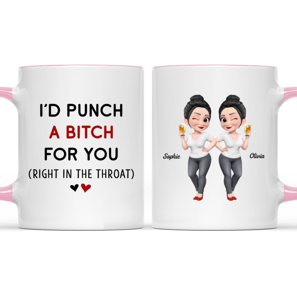 Custom Best Friend, Christmas & Birthday Friendship Keepsake Gift • Would Punch For You - Personalized Accent Mug