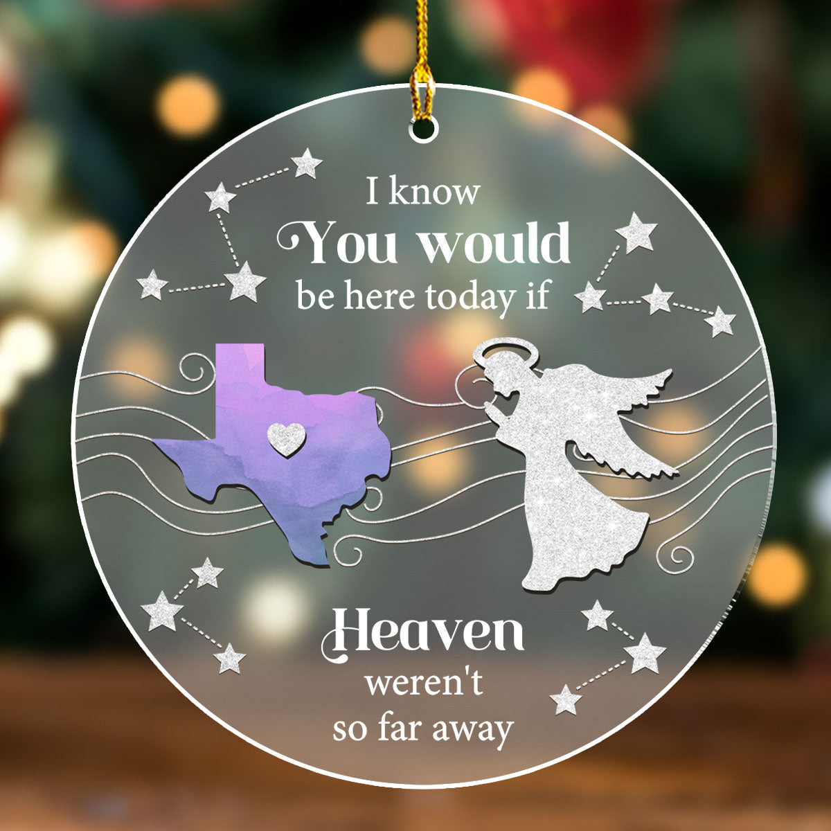 Custom Family Ornament, Christmas Gift for Family Members •  Heaven - Personalized Frosted Acrylic Ornament