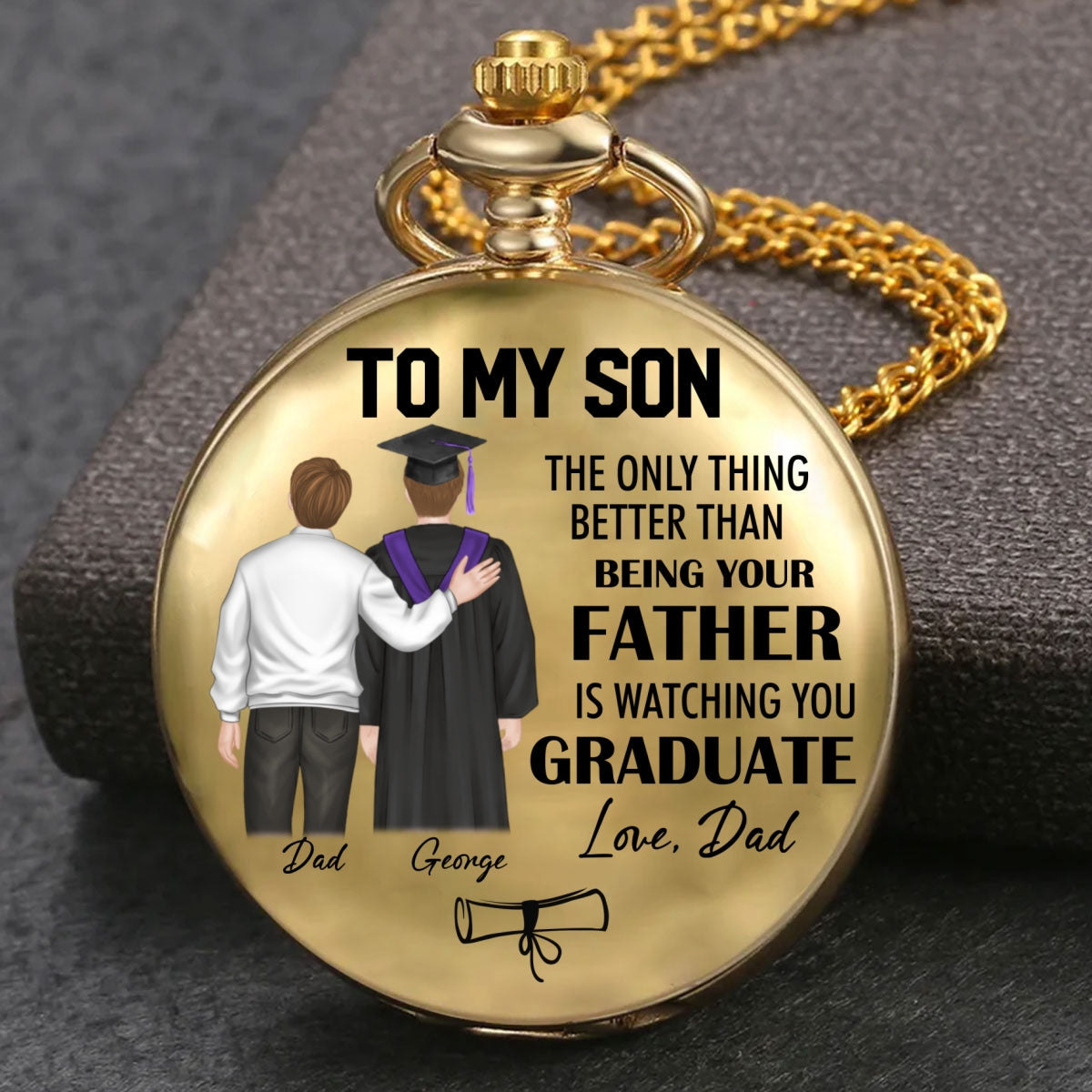 Watching You Graduate - Personalized Print Pocket Watch
