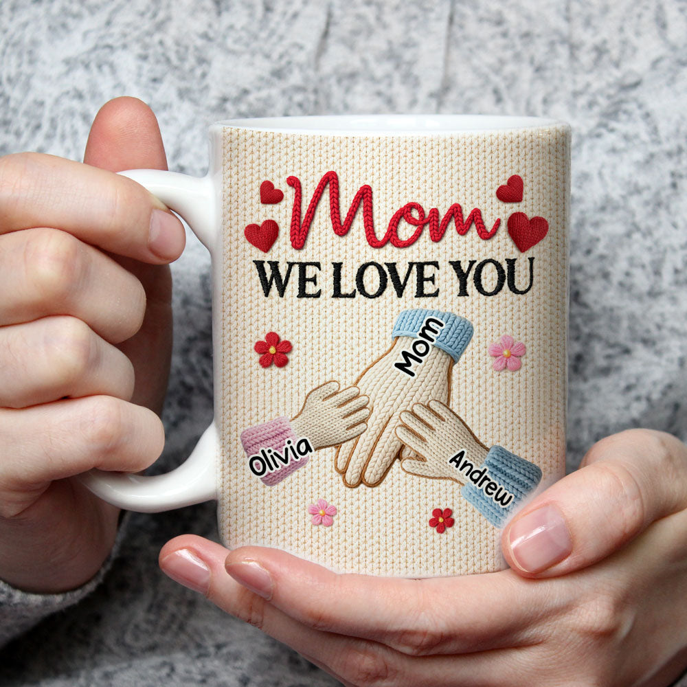 Custom Mother's Day Gift for Mom & Grandma • Hands Holding - Personalized Coffee Mug