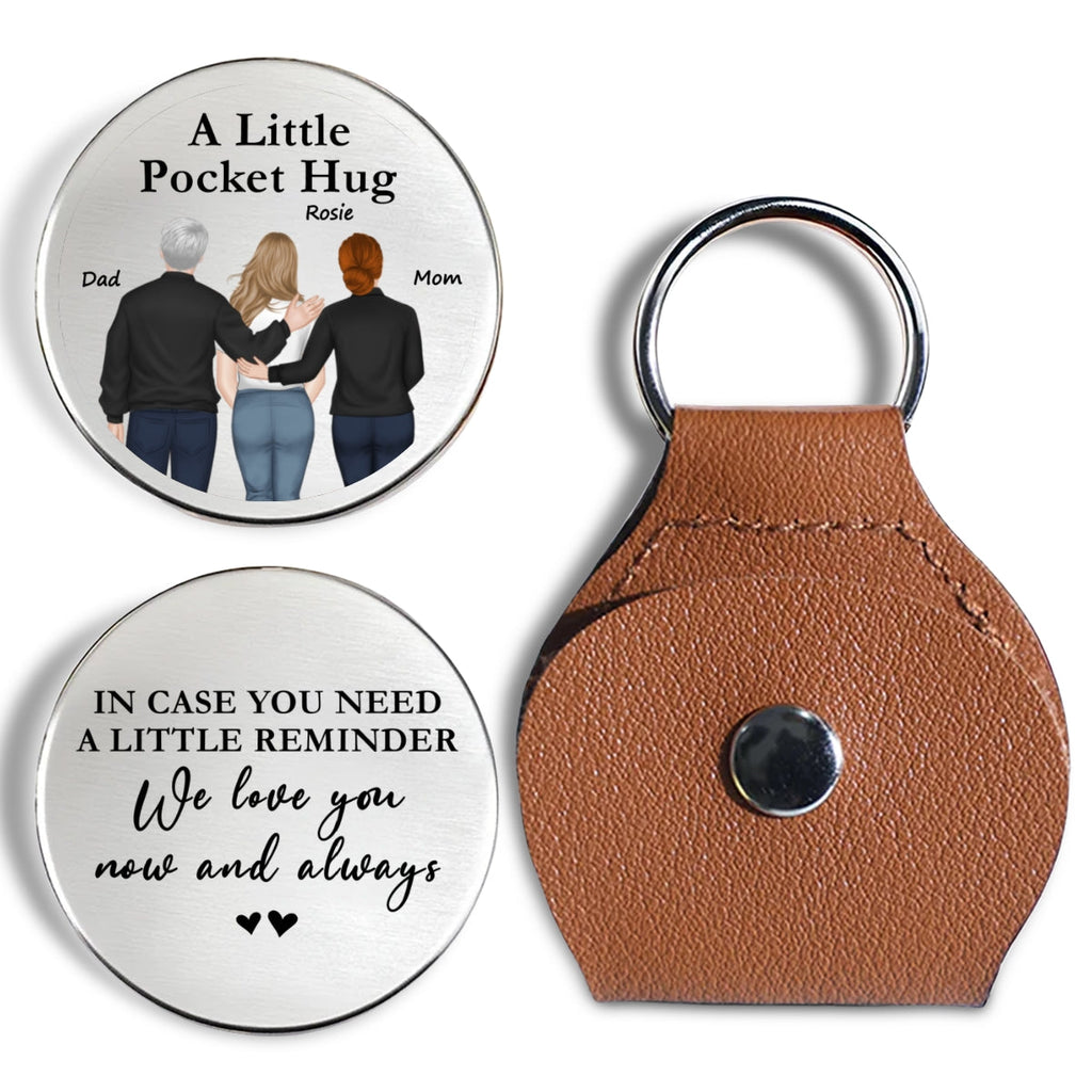 Custom Coin Keychain for Son, Father's Day Birthday Gifts • A Little Reminder From Parents - Personalized Pocket Hug