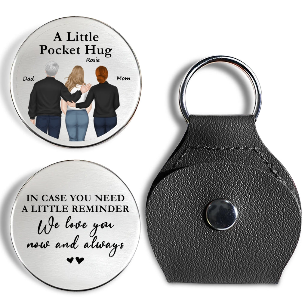 Custom Coin Keychain for Son, Father's Day Birthday Gifts • A Little Reminder From Parents - Personalized Pocket Hug
