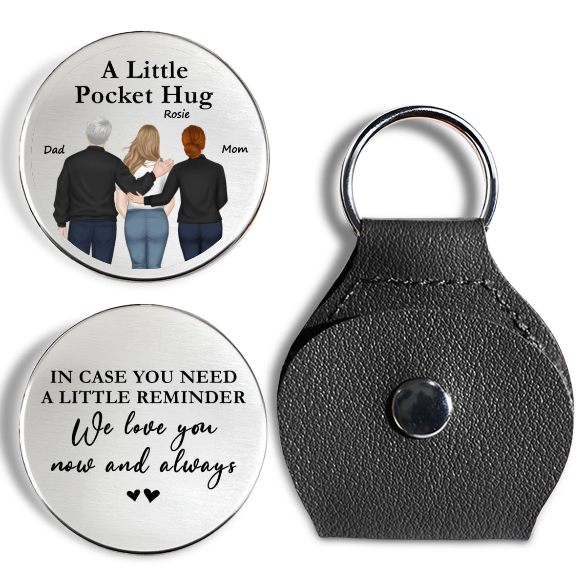 Custom Coin Keychain for Son, Father's Day Birthday Gifts • A Little Reminder From Parents - Personalized Pocket Hug
