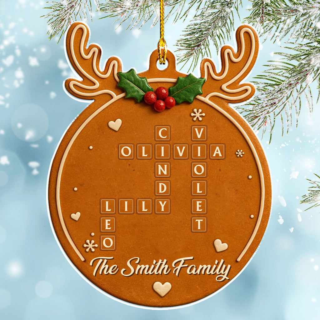 Custom Family Ornament, Christmas Gift for Family Members •  Ginger Bread - Personalized Acrylic Ornament