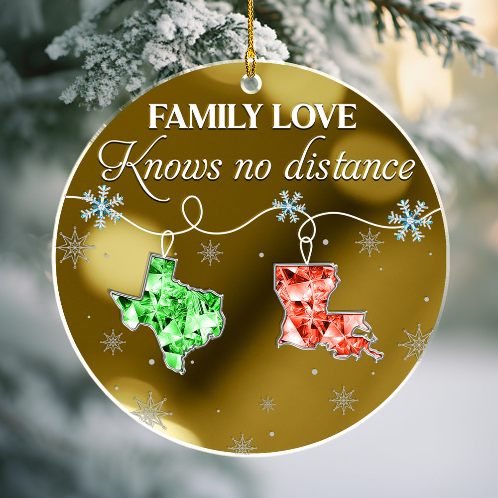 Custom Family Ornament, Christmas Gift for Family Members •  Family Love Crystal - Personalized Mirrored Acrylic Ornament