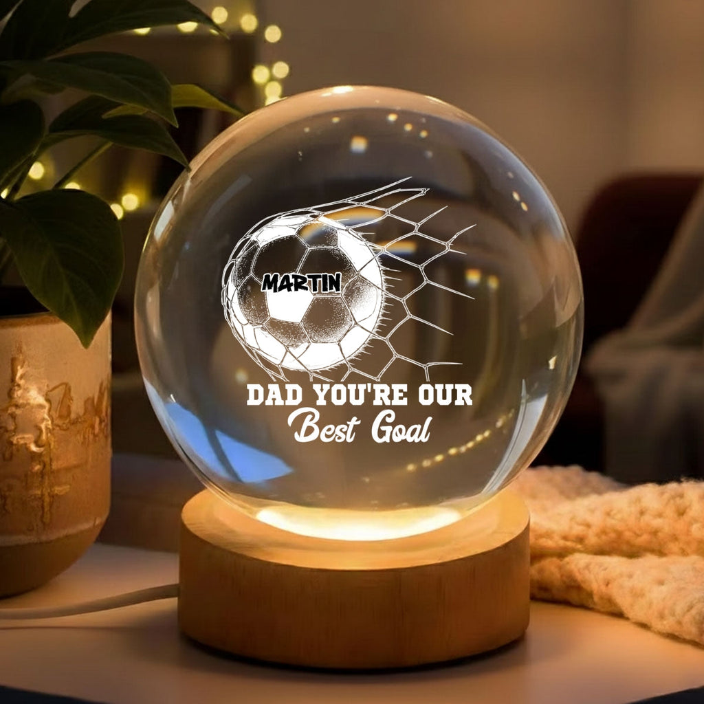 I Scored The Best Dad - Personalized Crystal Globe Lamp