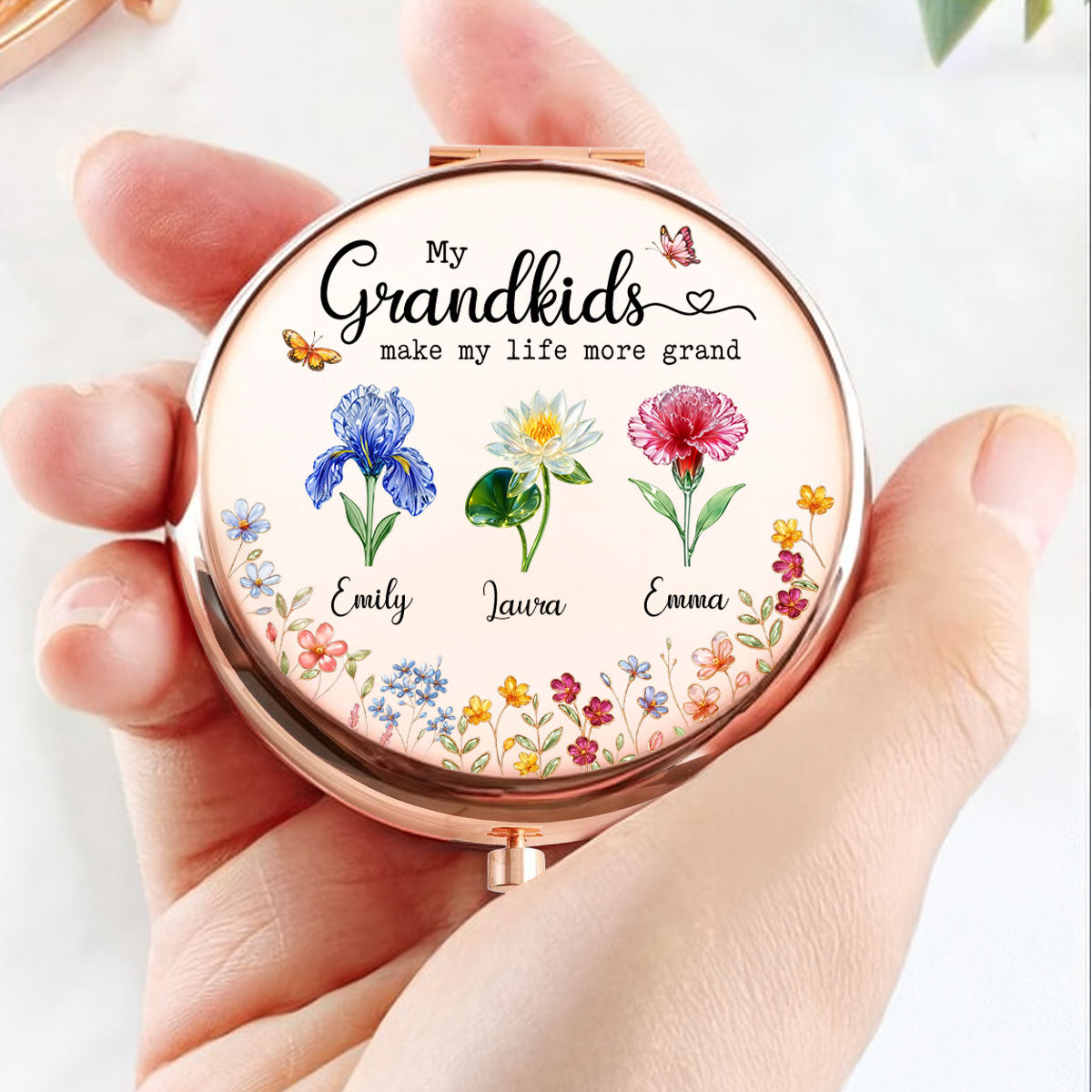 Make Life More Grand With Lovely Kids - Personalized Compact Mirror