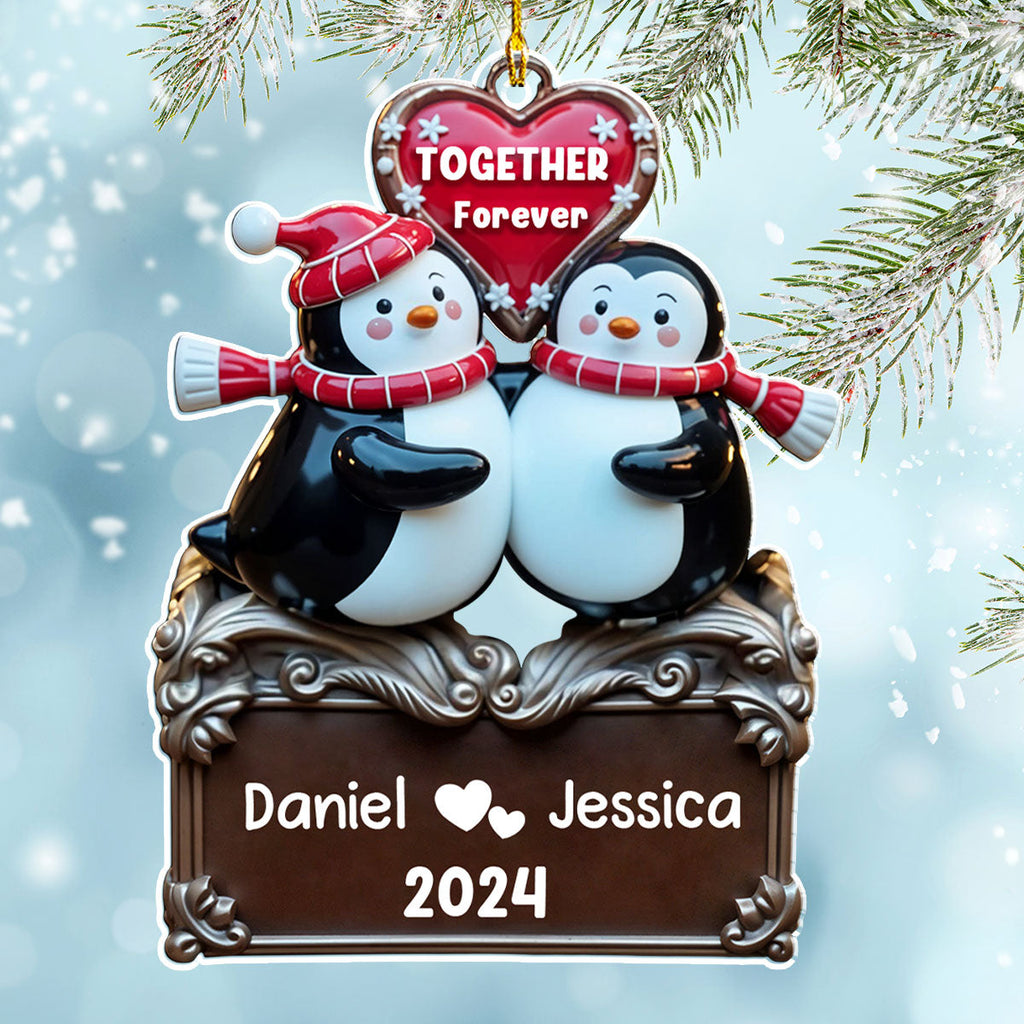 Custom Couple Christmas Ornament, Anniversary Gift •  Together Forever Version 2 - Personalized Acrylic Ornament