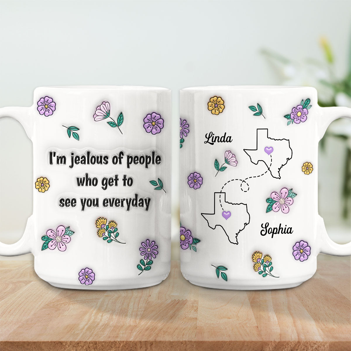Custom Best Friend, Christmas & Birthday Friendship Keepsake Gift • I Am Jealous - Personalized 3D Inflated Effect Mug