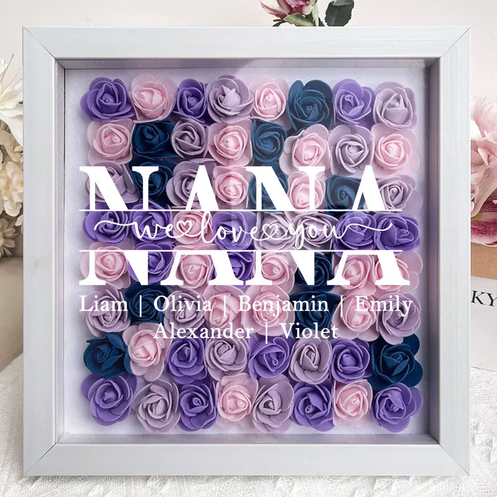 Mom We Love You - Personalized Flower Shadow Box