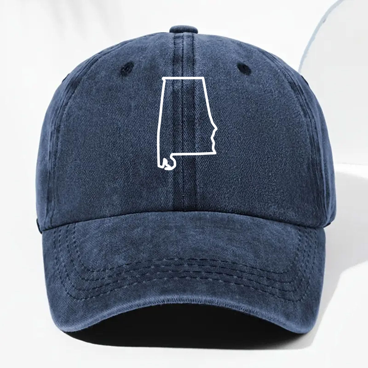 US State - Personalized Vintage Washed Denim Cap