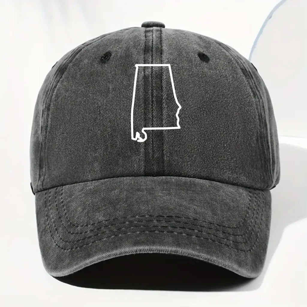 US State - Personalized Vintage Washed Denim Cap