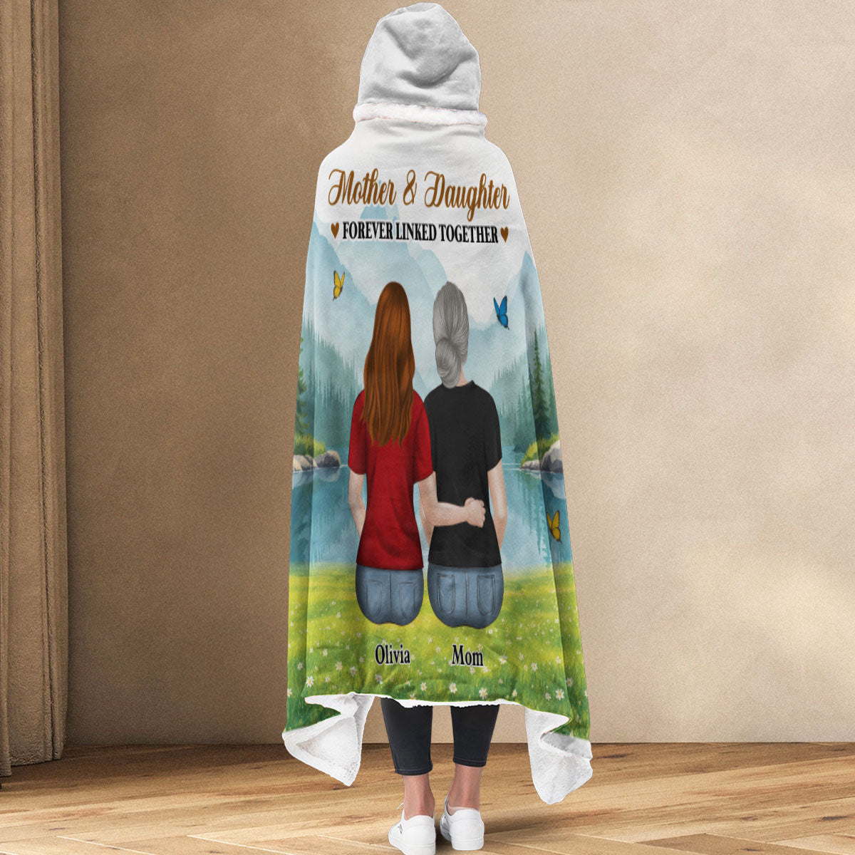 Forever Linked Together - Personalized Hooded Blanket