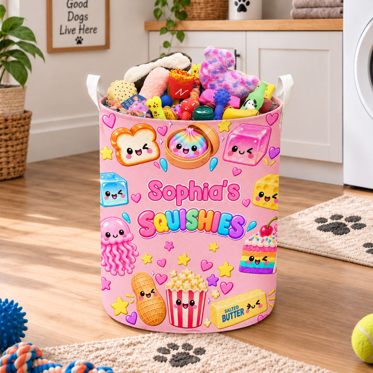 Squishy Love Lives Right Here - Personalized Basket