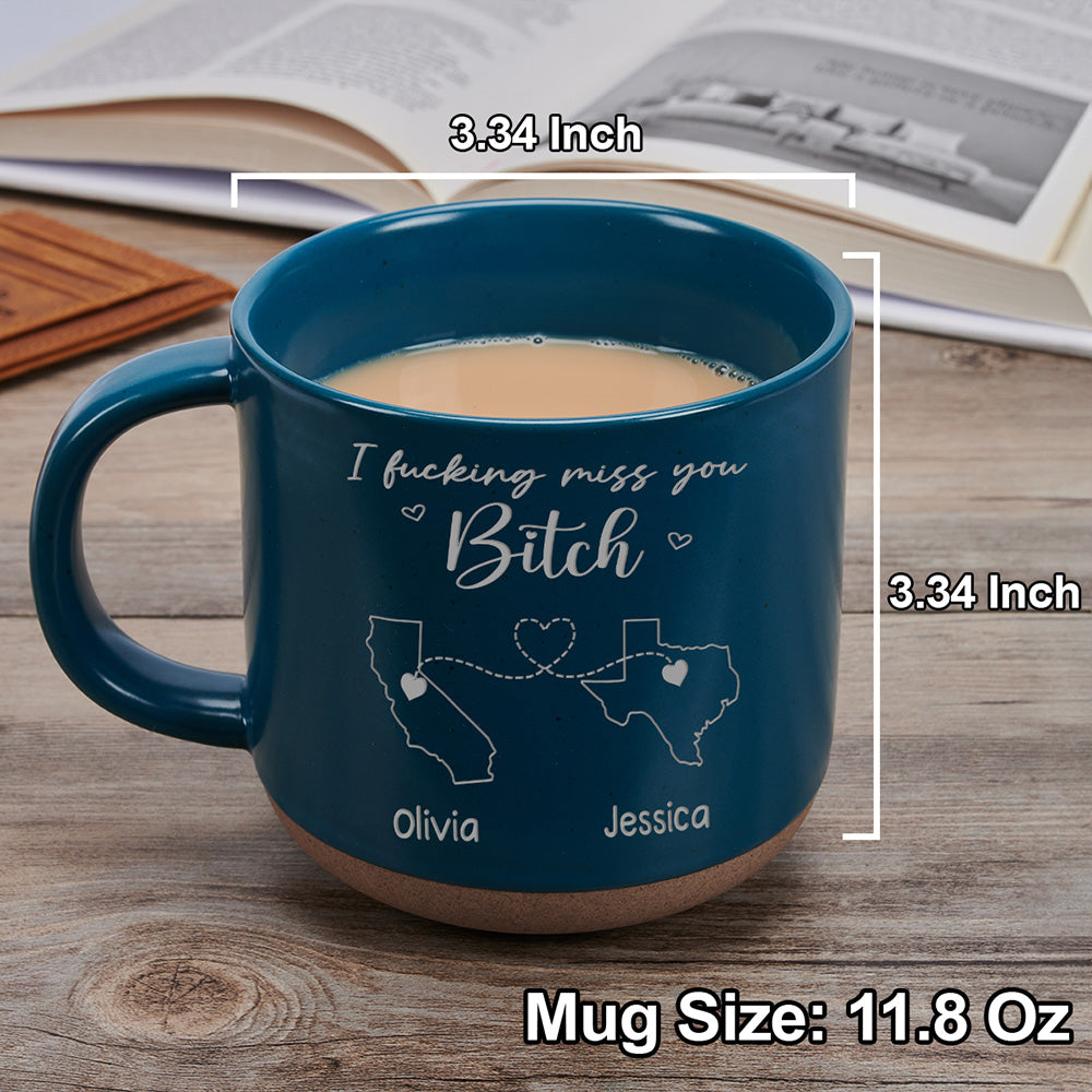 Custom Best Friend, Christmas & Birthday Friendship Keepsake Gift • Get Your Ass Back Here - Personalized Engraved Pottery Mug