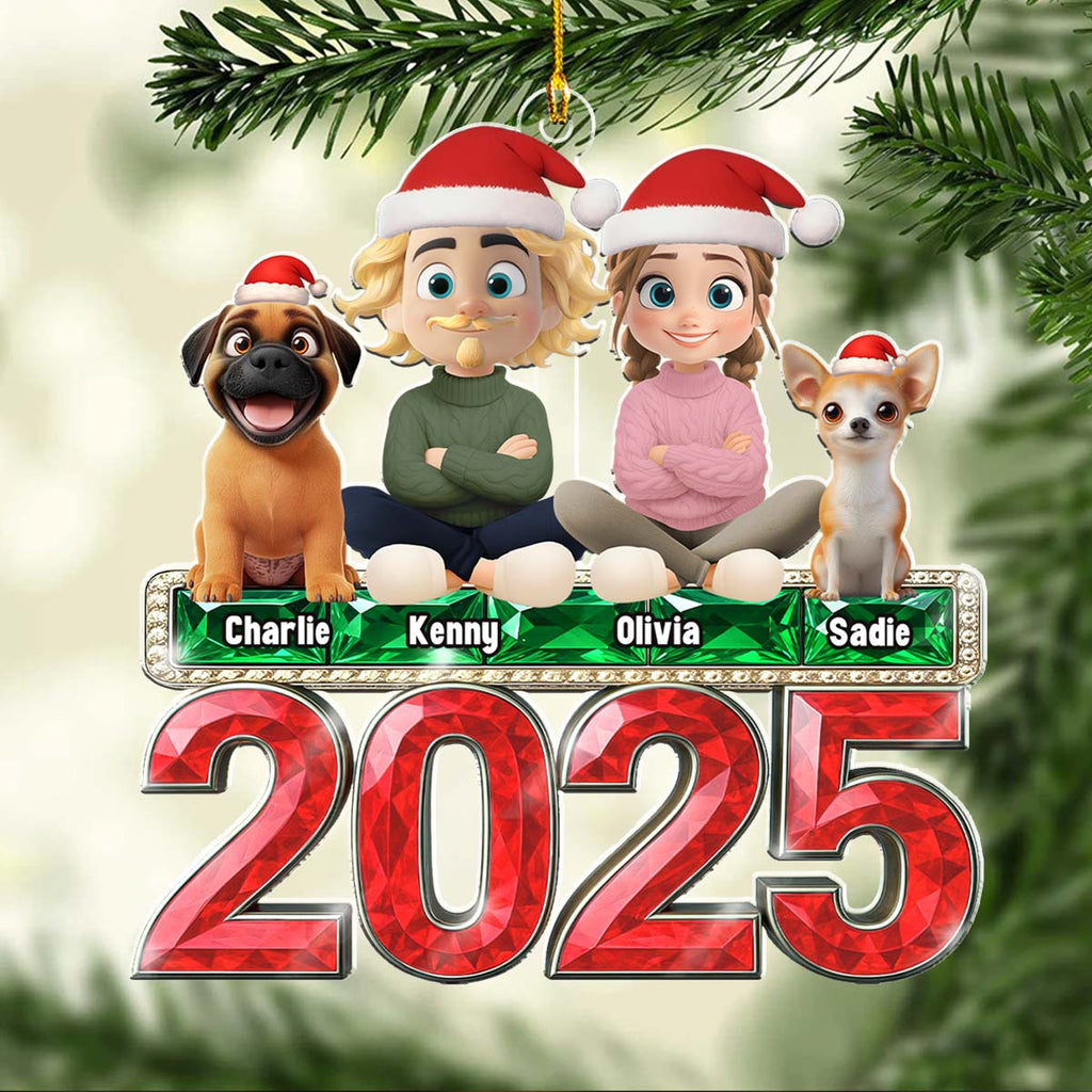 Custom Keepsake Christmas Ornament •  This Is Us And Our Dog - Personalized Acrylic Ornament
