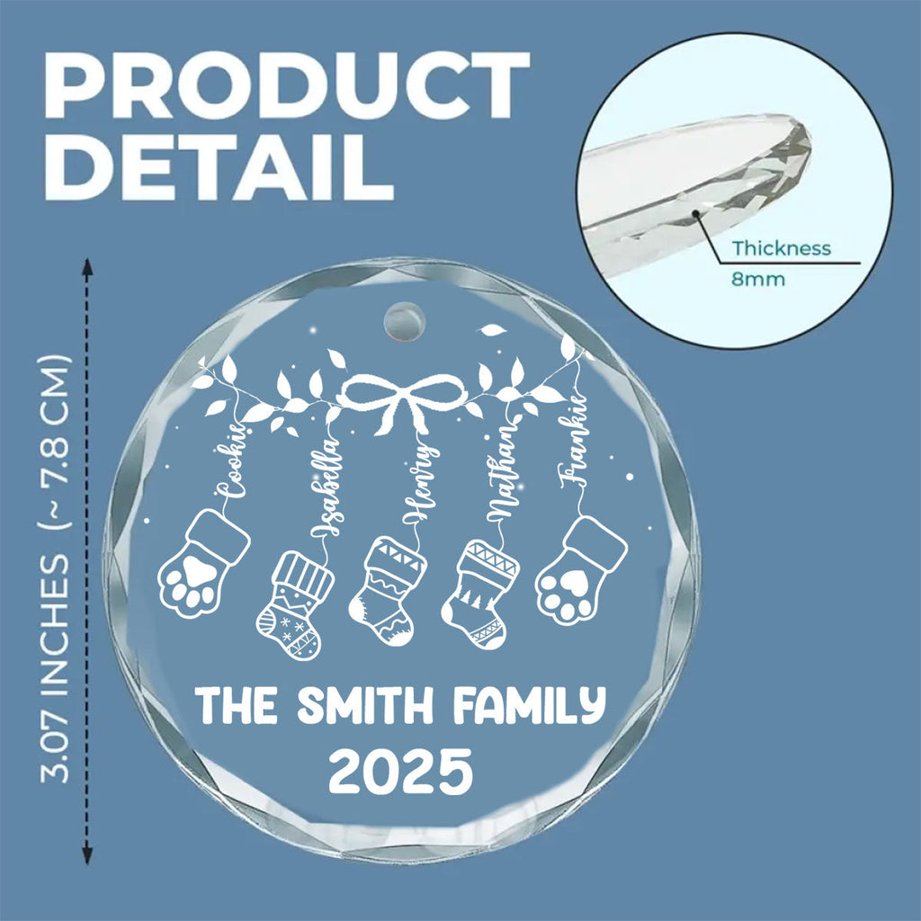 Custom Family Ornament, Christmas Gift for Family Members •  Our Family Love - Personalized Glass Ornament