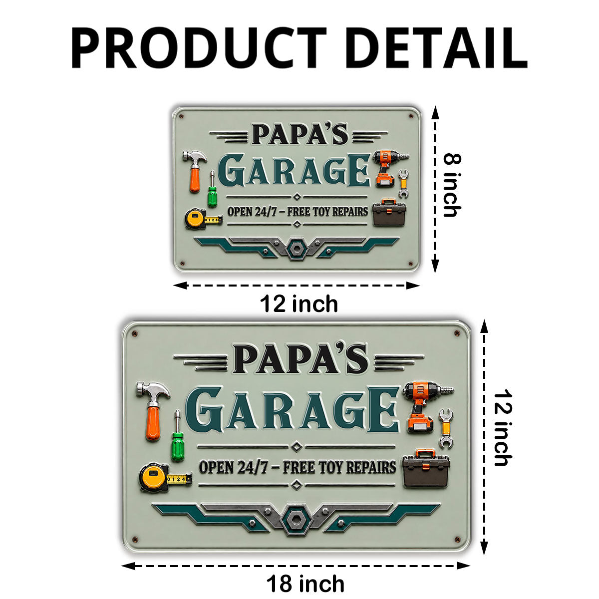 Custom Couple Anniversary Wall Decor Keepsake Gift • Papa Garage - Personalized Metal Sign