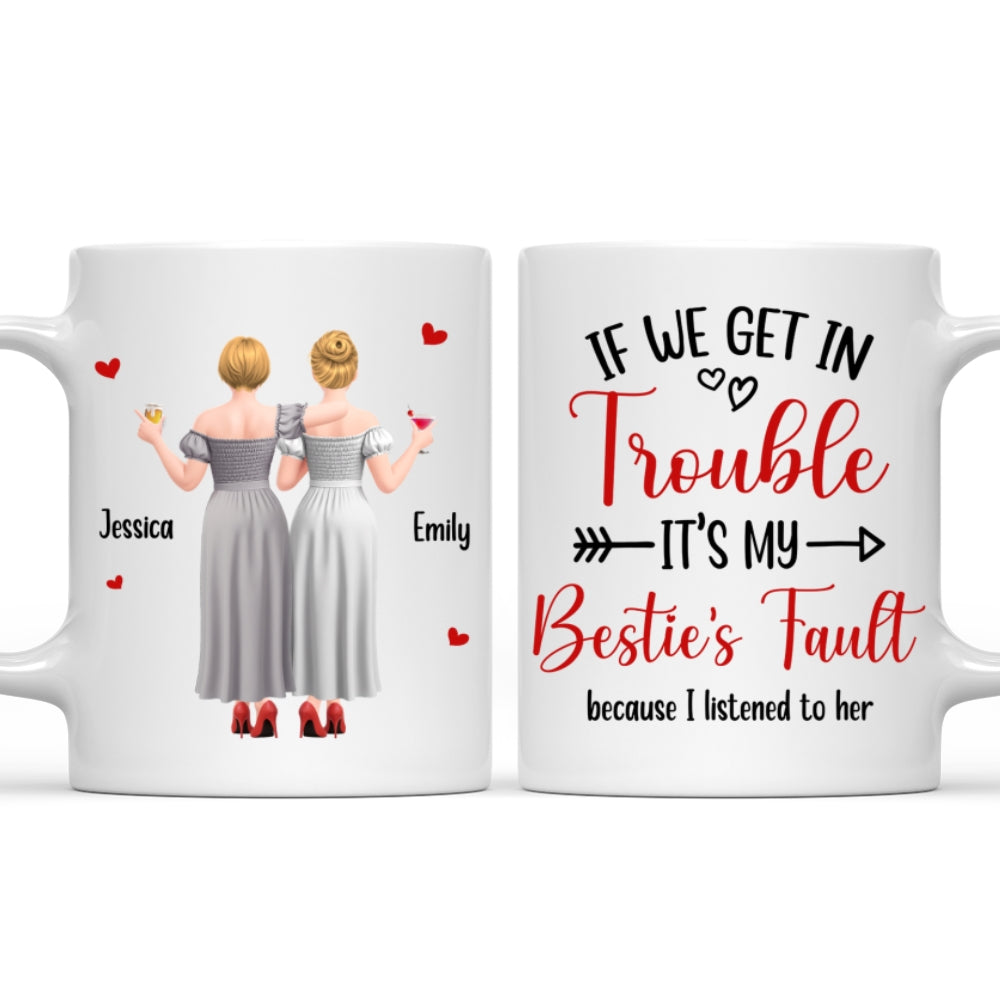 Custom Best Friend, Christmas & Birthday Friendship Keepsake Gift • Bad Influence Besties - Personalized Coffee Mug